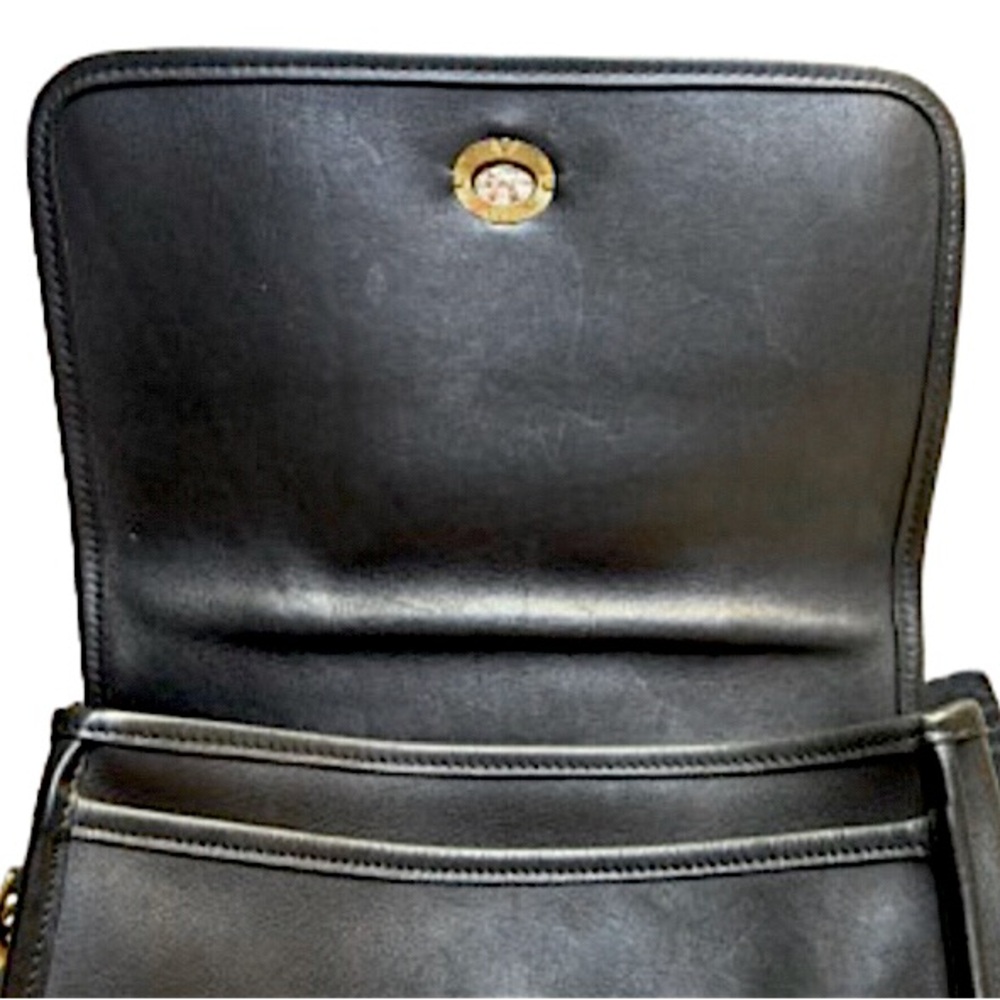 Vintage COACH COURT Black Glove Tanned Turn Lock Crossbody Shoulder Bag 9870 - Picture 15 of 17
